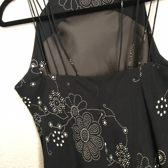 Evan Picone Size 10 Black Strappy Open Back Bodycon Cocktail Dress - Picture 5 of 10